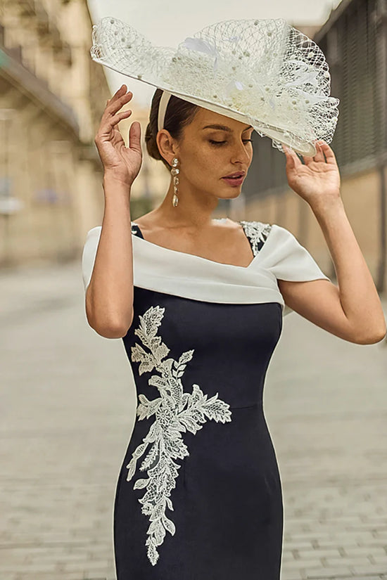 Couture Club Black Ivory Bow Back Off-Shoulder Dress