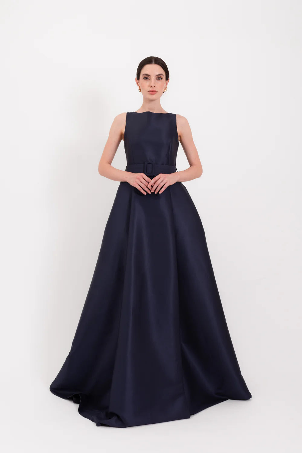 Lavi Couture Night Blue Elegant Long Dress with Side Slit