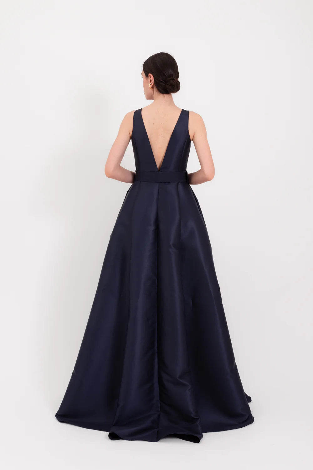 Lavi Couture Night Blue Elegant Long Dress with Side Slit