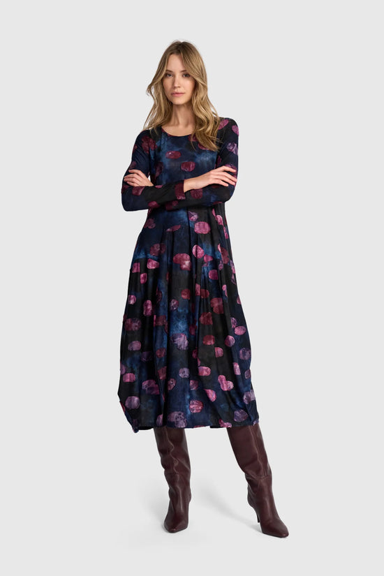 Alembika Calliope Crew Cocoon Dress Midnight/Wine