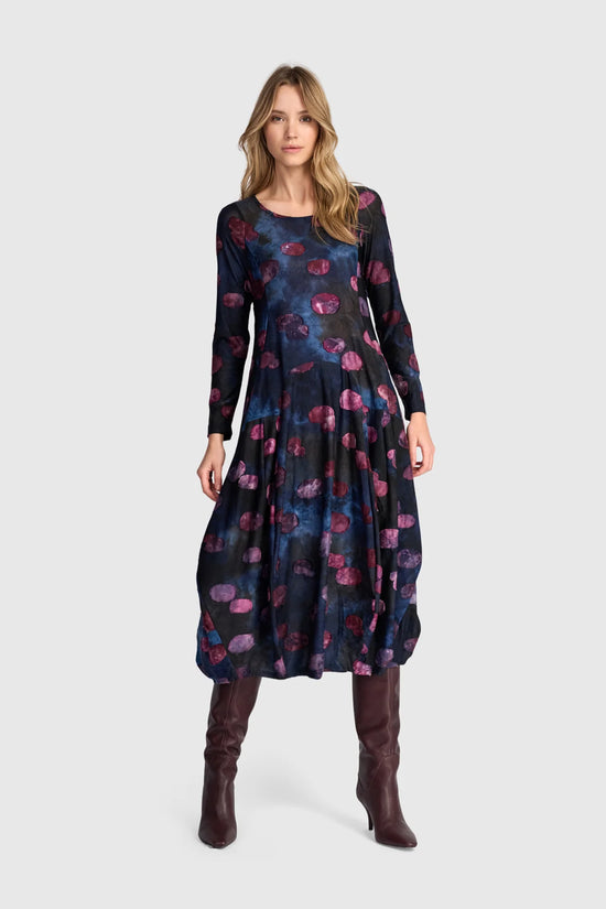 Alembika Calliope Crew Cocoon Dress Midnight/Wine