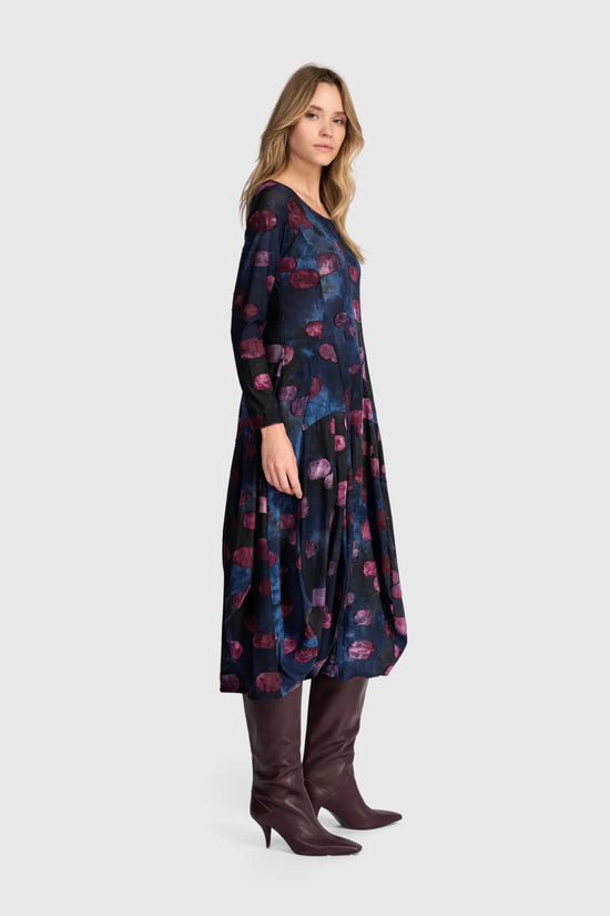 Alembika Calliope Crew Cocoon Dress Midnight/Wine
