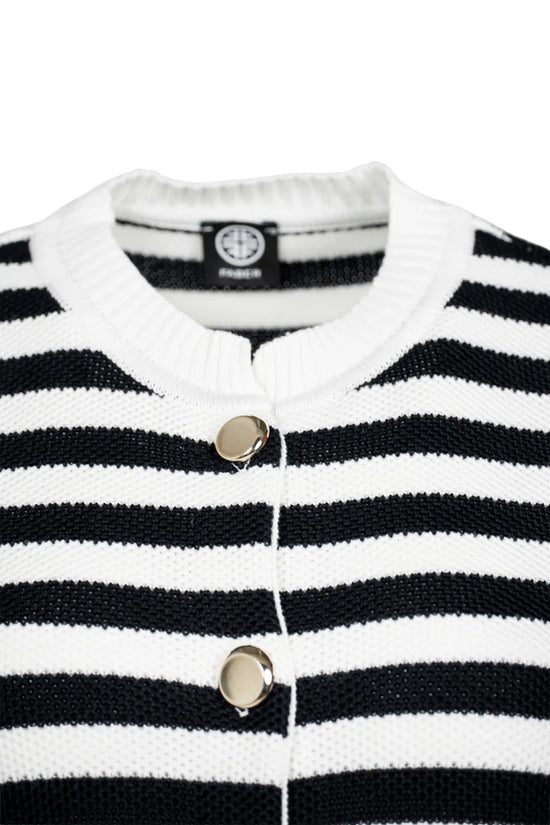 Faber Navy & Cream Striped Cardigan