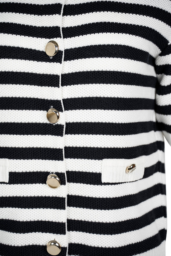 Faber Navy & Cream Striped Cardigan