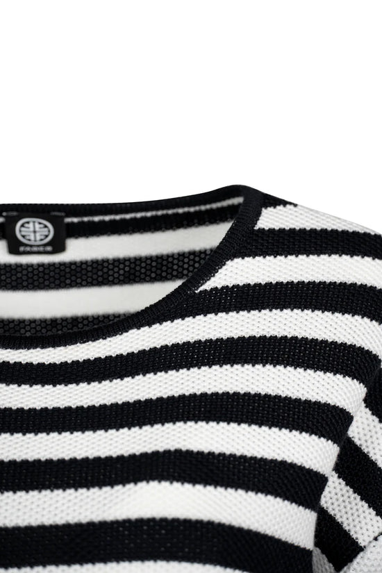 Faber Navy & White Striped 3/4 Sleeve Sweater