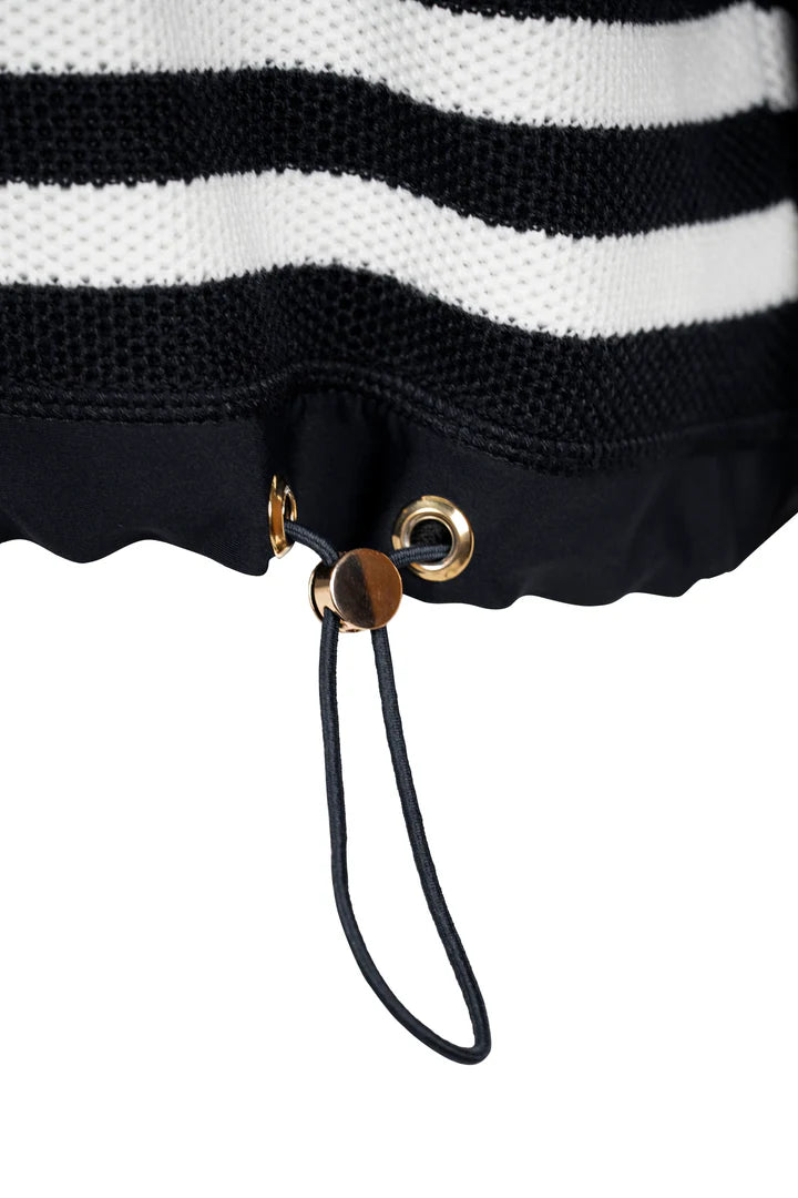Faber Navy & White Striped 3/4 Sleeve Sweater