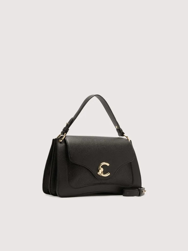 Coccinelle Black C-Me Medium Leather Bag E1SSL180101