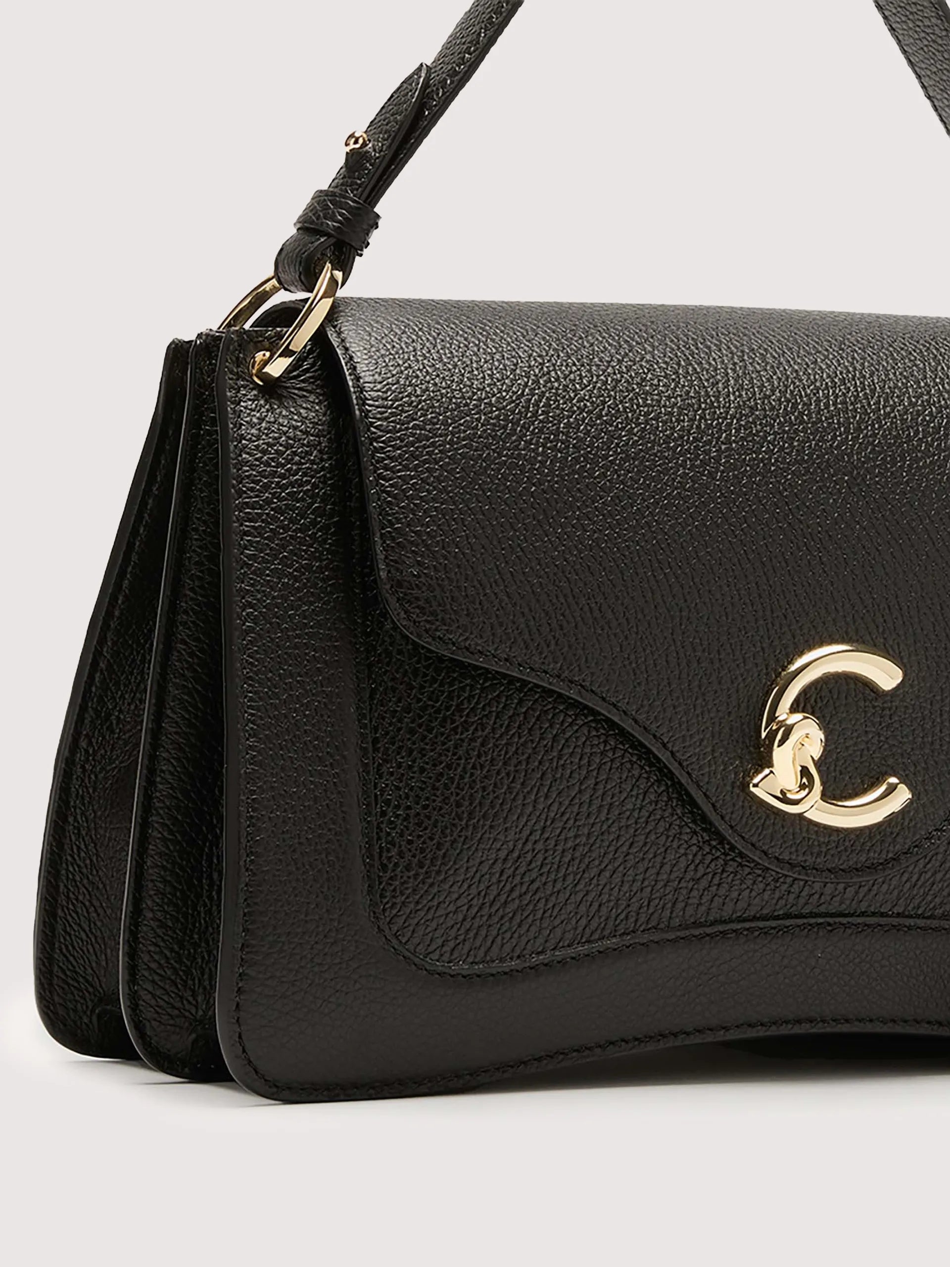 Coccinelle Black C-Me Medium Leather Bag E1SSL180101