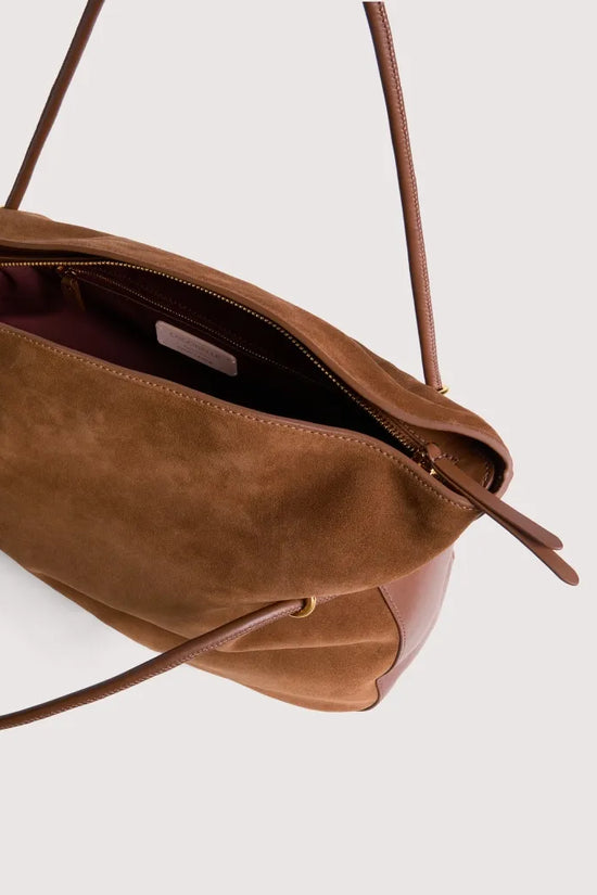 Coccinelle Cognac Lizzie Large Suede 2 Handle Bag