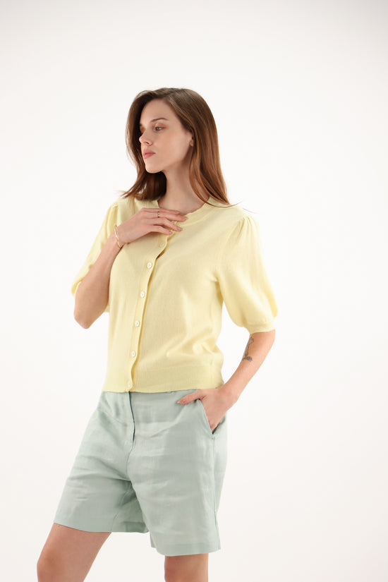 Estheme Yellow Cashmere Cardigan