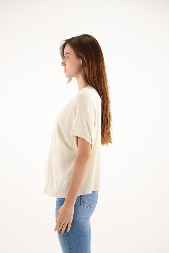 Estheme Cream Silk Open Cardigan