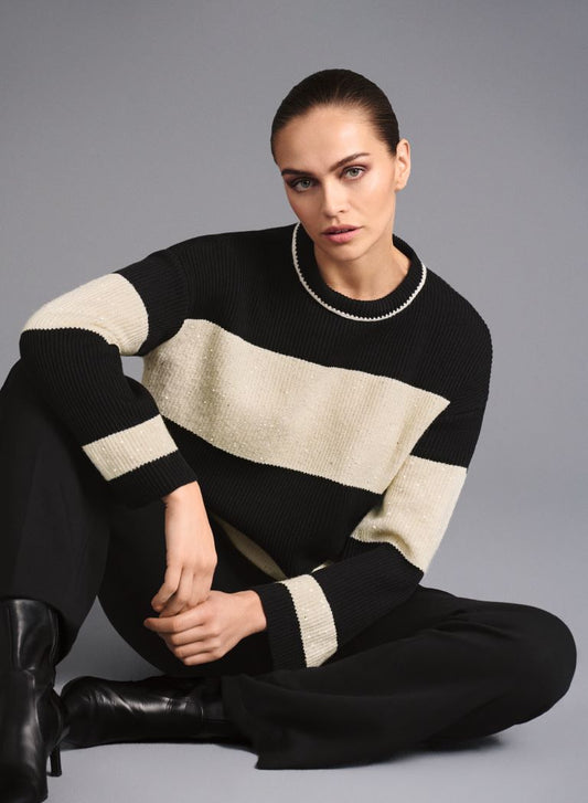 Faber bold stripe sequin sweater 14200