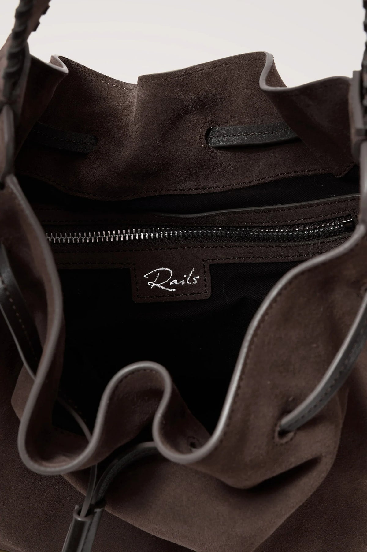 Rails Dark Brown Suede Firenze Bucket Bag