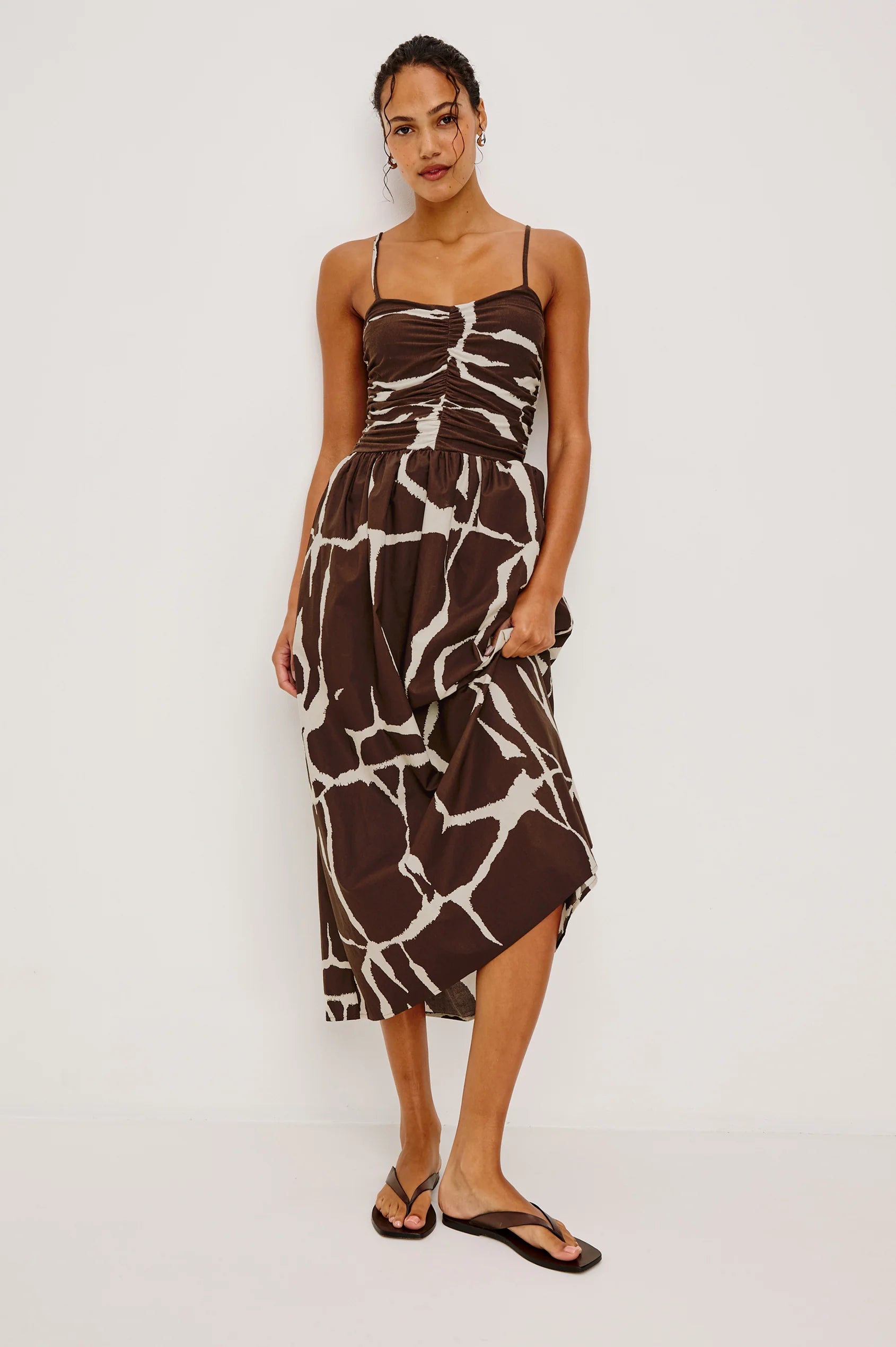 Rails Brown Print Sleeveless Maxi Dress FISHER