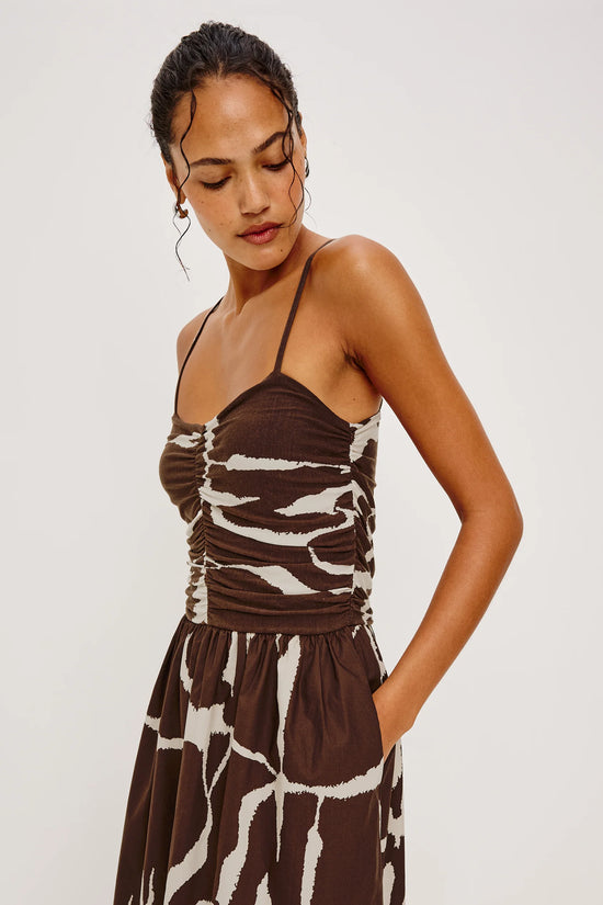 Rails Brown Print Sleeveless Maxi Dress FISHER