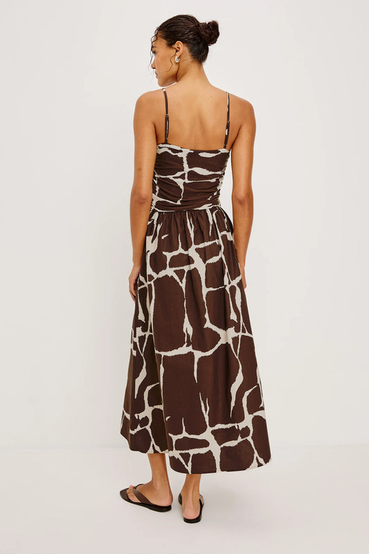 Rails Brown Print Sleeveless Maxi Dress FISHER
