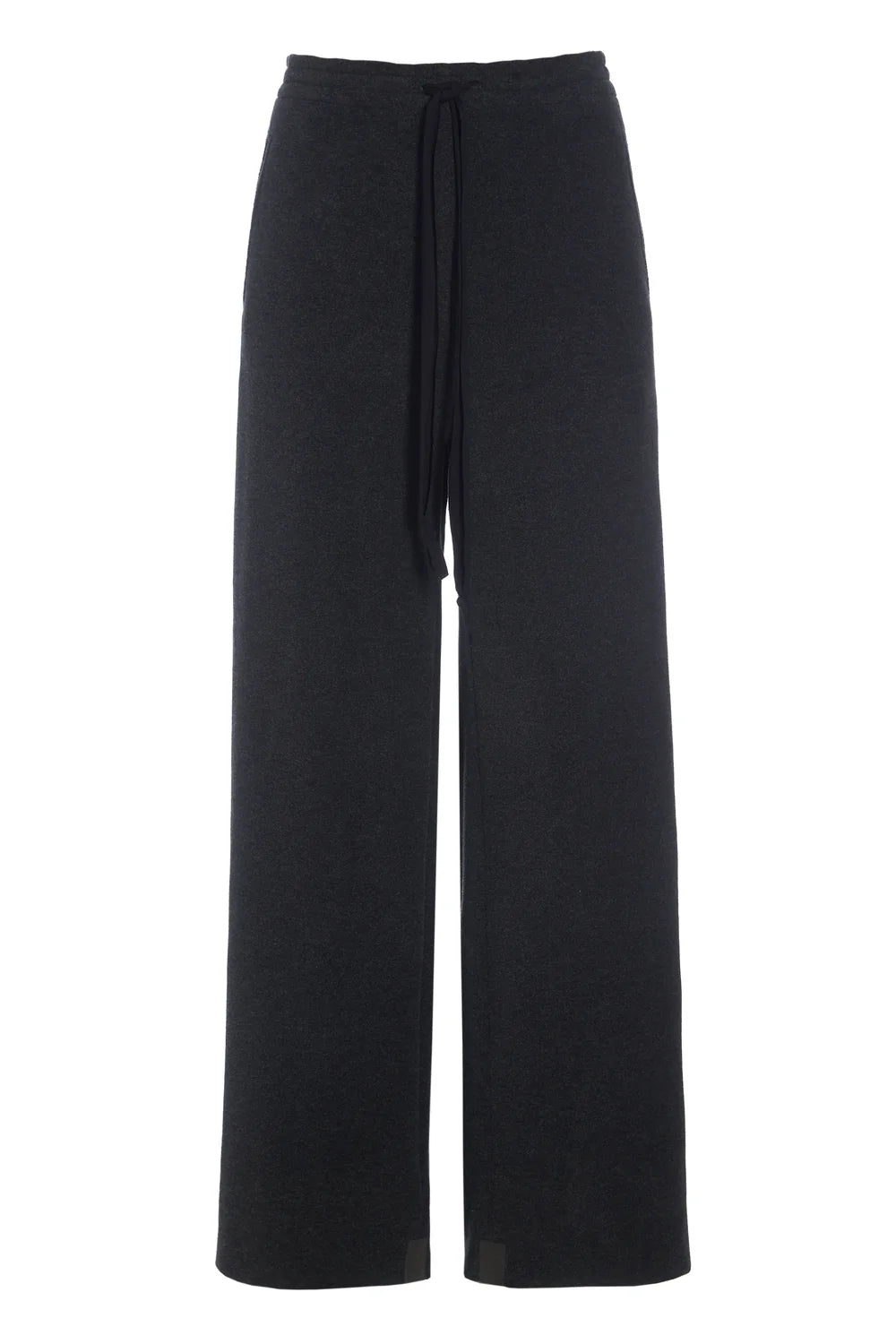 Henriette Steffensen Soft Black Flared Leg Fleece Trousers