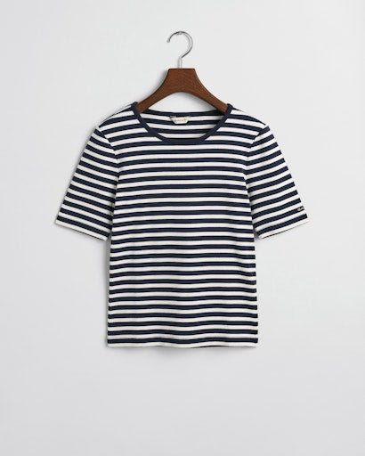 Gant Navy Striped Short Sleeve Crew Neck T-Shirt 4203493