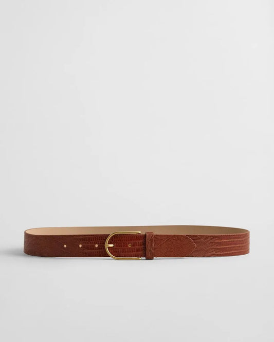 Gant cognac lizard patterned leather belt 4940024