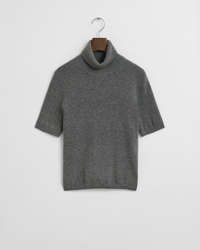 Gant charcoal short sleeved cashmere turtleneck Sweater 4805424
