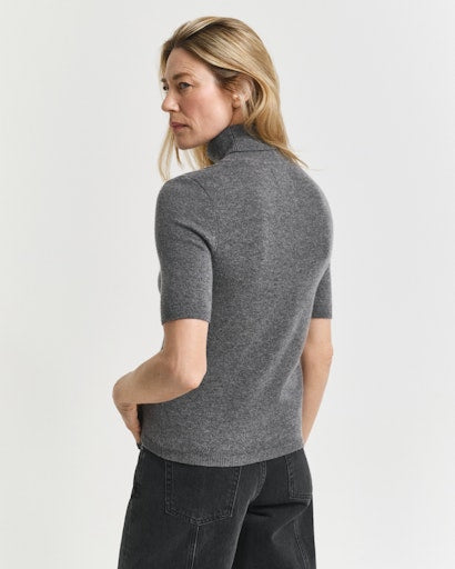 Gant charcoal short sleeved cashmere turtleneck Sweater 4805424