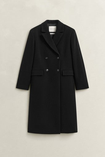 Gant Black Wool Cashmere Blend Double Breasted Coat