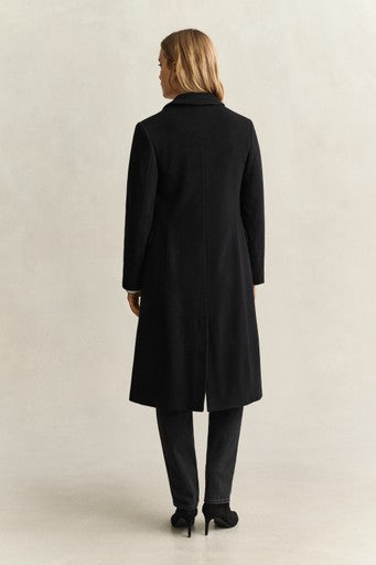 Gant Black Wool Cashmere Blend Double Breasted Coat