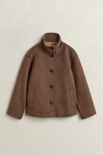Gant brown Checked Wool Blend Jacket