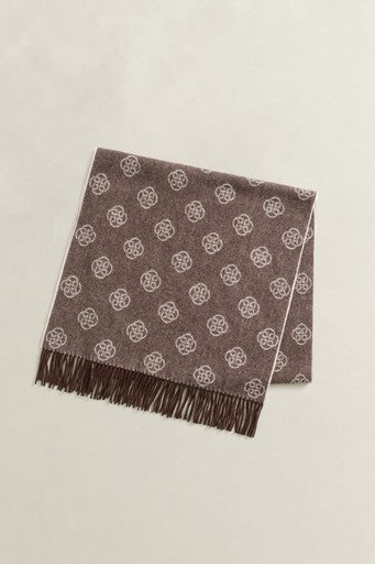 Gant Brown Monogram Wool Scarf