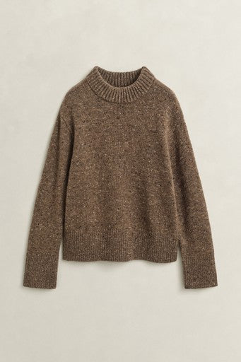 Gant Caramel Brown Wool Blend Nepps Sweater