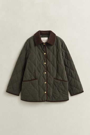 Gant Moss Green  Monogram Quilted Jacket