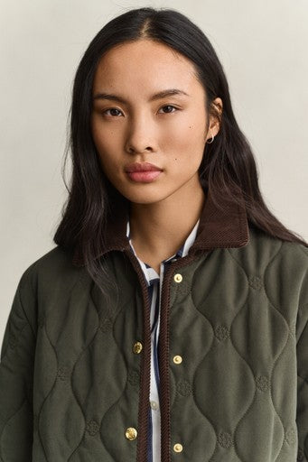 Gant Moss Green  Monogram Quilted Jacket