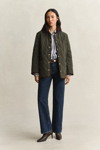 Gant Moss Green  Monogram Quilted Jacket