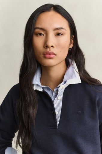 Gant Evening Blue Long Sleeve Rugger Sweatshirt
