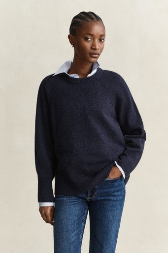 Gant Blue Wool Cashmere Crew Neck Sweater