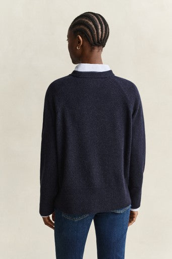 Gant Blue Wool Cashmere Crew Neck Sweater