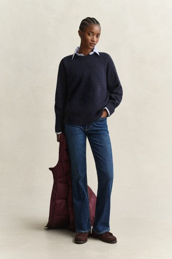 Gant Blue Wool Cashmere Crew Neck Sweater