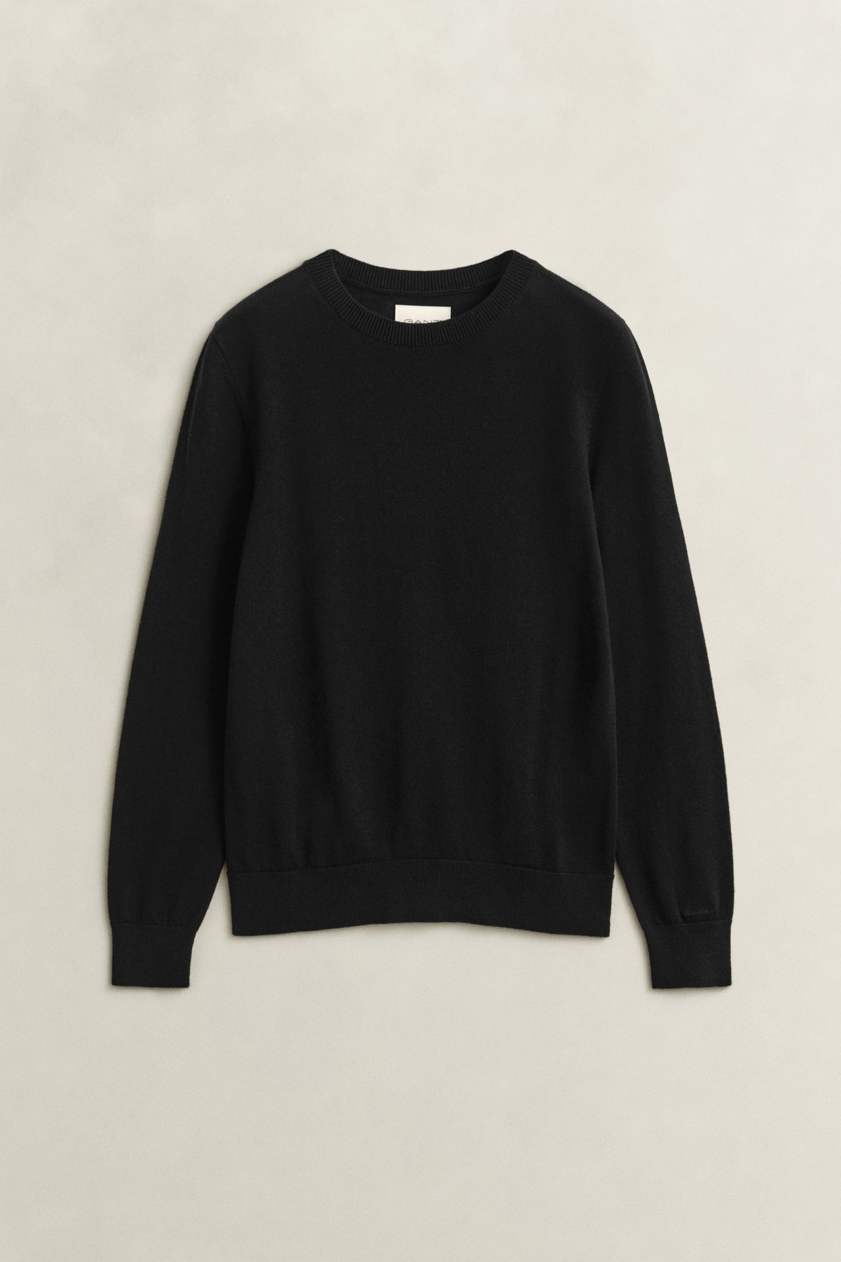 Gant Black Long Sleeve Wool Crew Neck Sweater