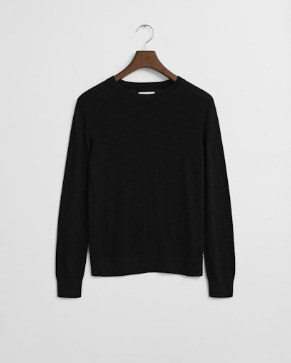 Gant Black Long Sleeve Crew Neck Wool Sweater