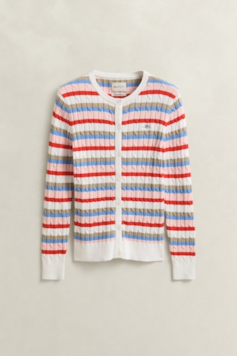 Gant Striped Cable Knit Cardigan 4800112
