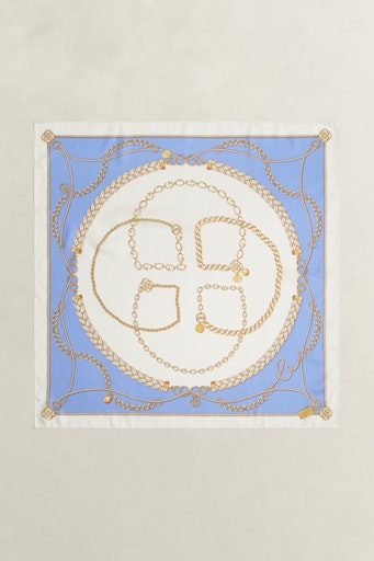Gant Blue Chain Print Silk Square Scarf