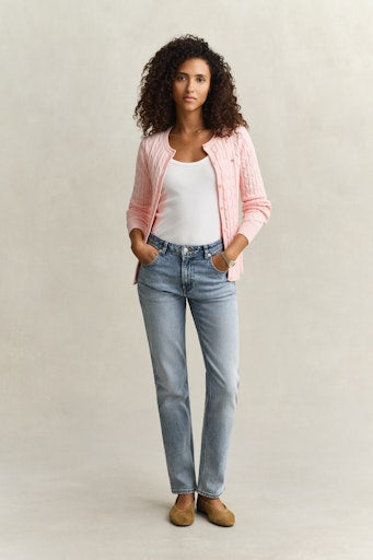 Gant Apricot Cable Knit Long Sleeve Cardigan 4800103