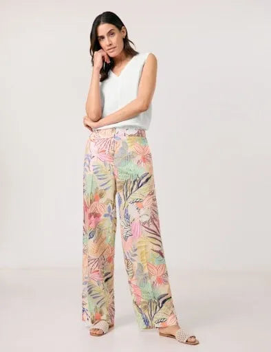 Gerry Weber wide leg linen trousers 520035 31236