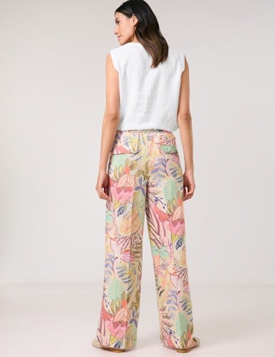 Gerry Weber wide leg linen trousers 520035 31236