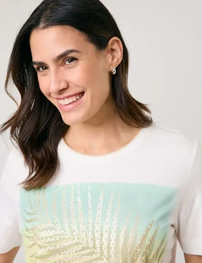 Gerry Weber shimmering front print t-shirt 570255 35003
