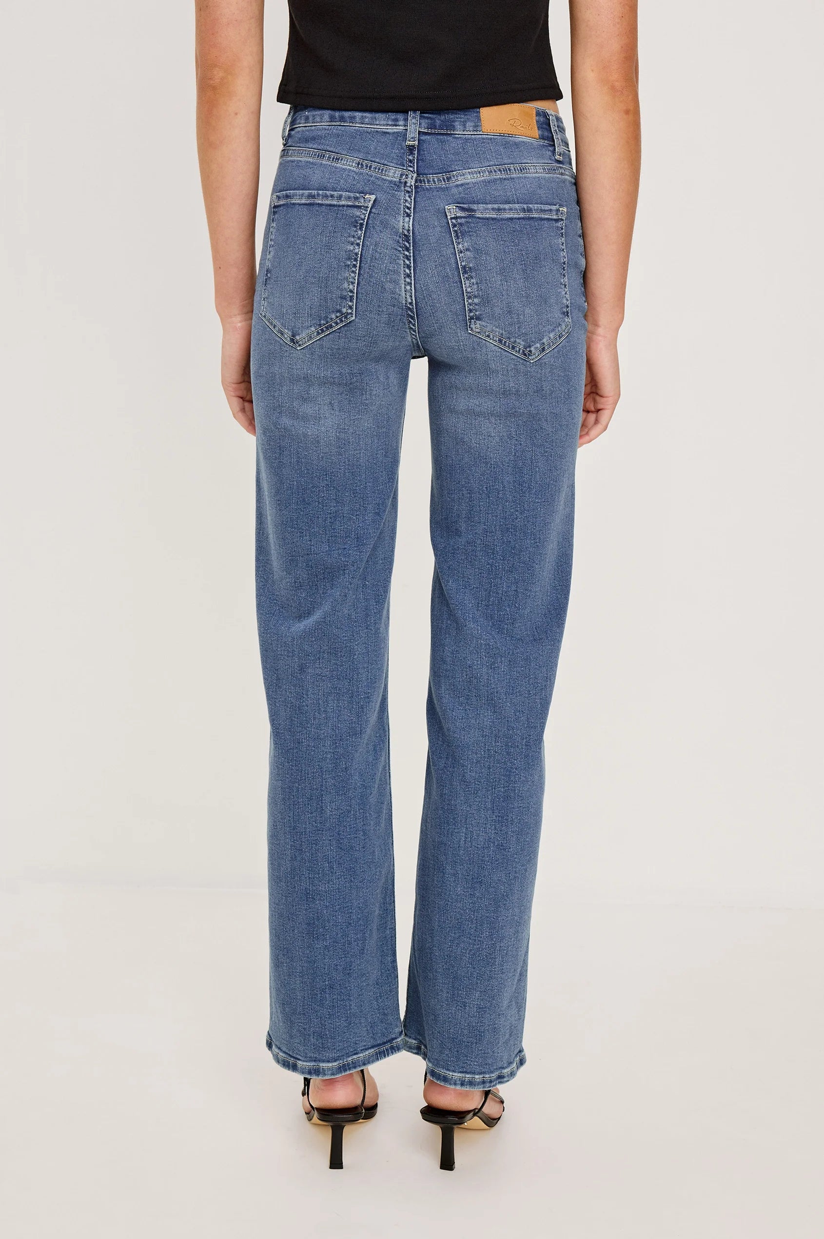 Rails Blue Denim High Rise Wide Leg Jeans GETTY