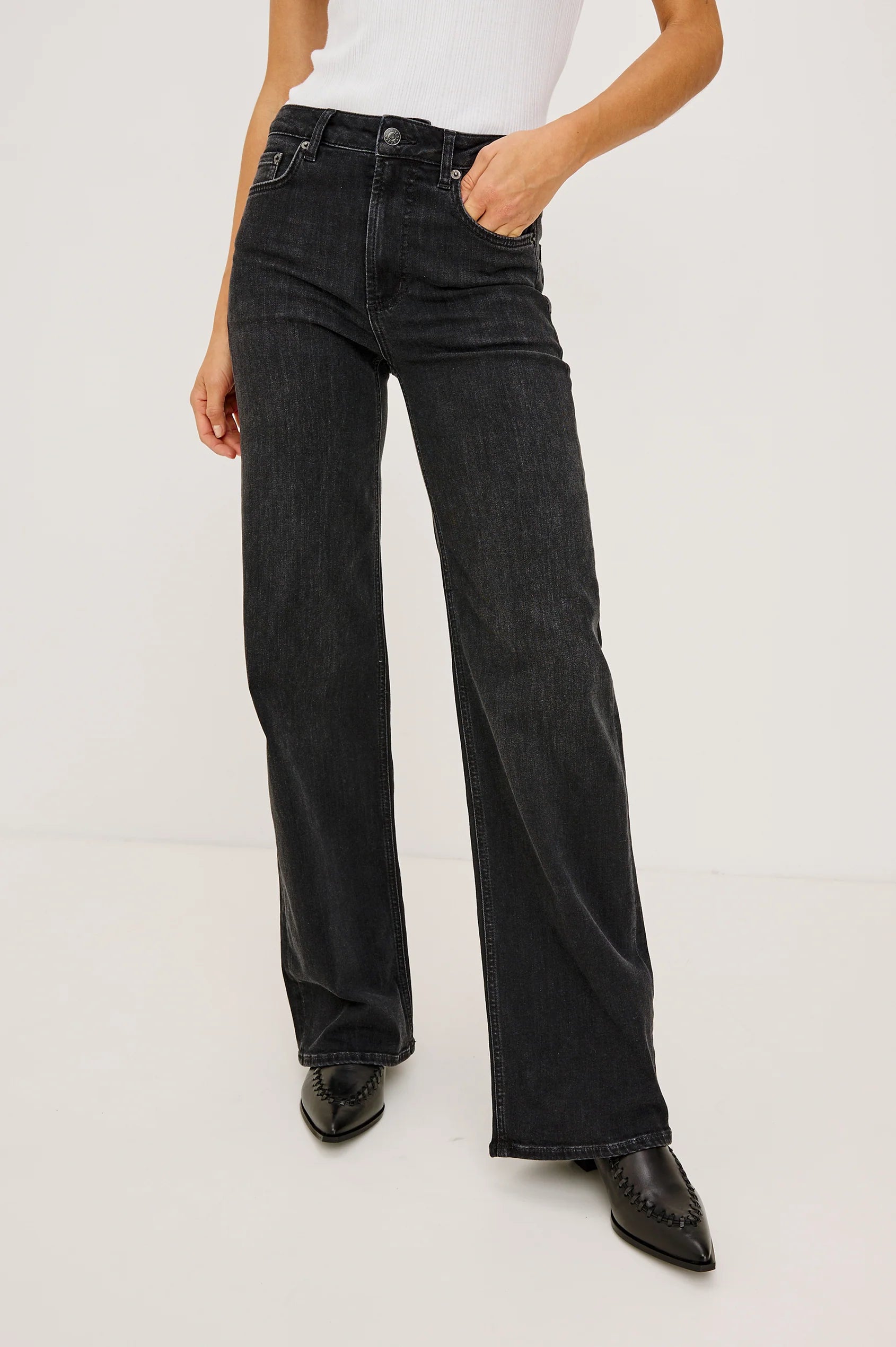 Rails Vintage Black Wide Leg Jeans GETTY