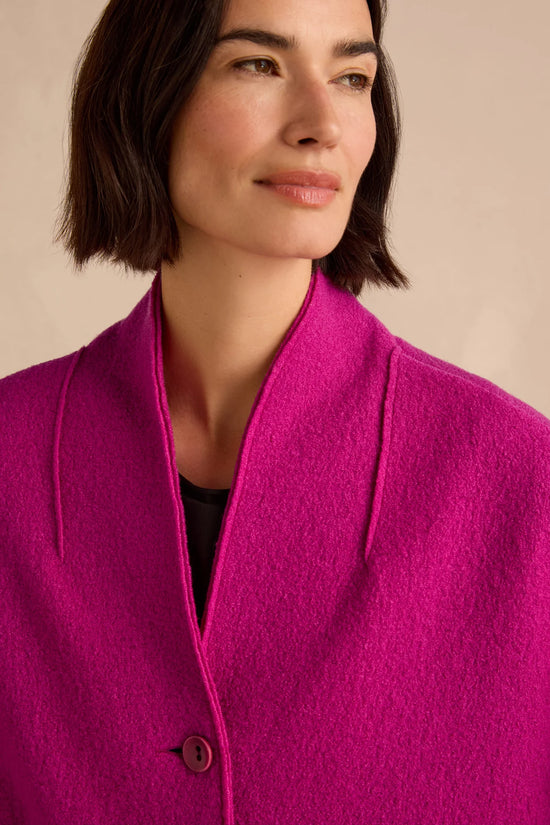 Sahara Magenta Boiled Wool Cocoon Jacket 