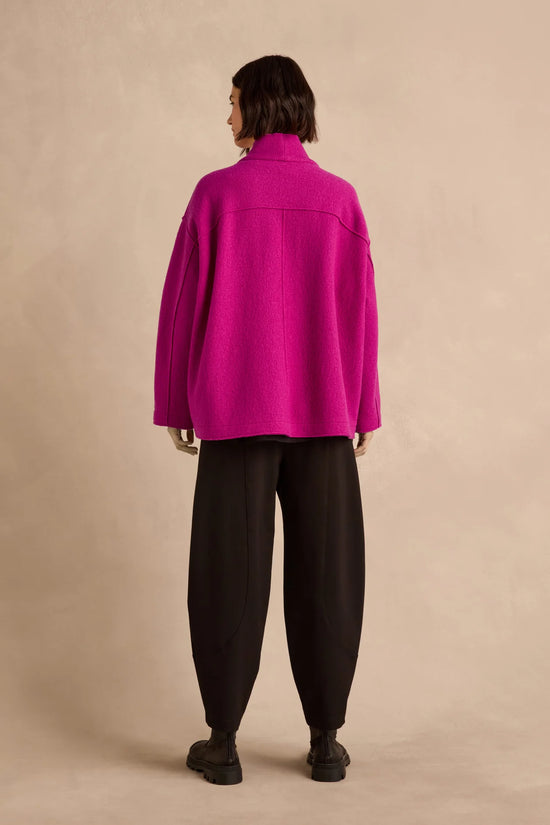 Sahara Magenta Boiled Wool Cocoon Jacket 