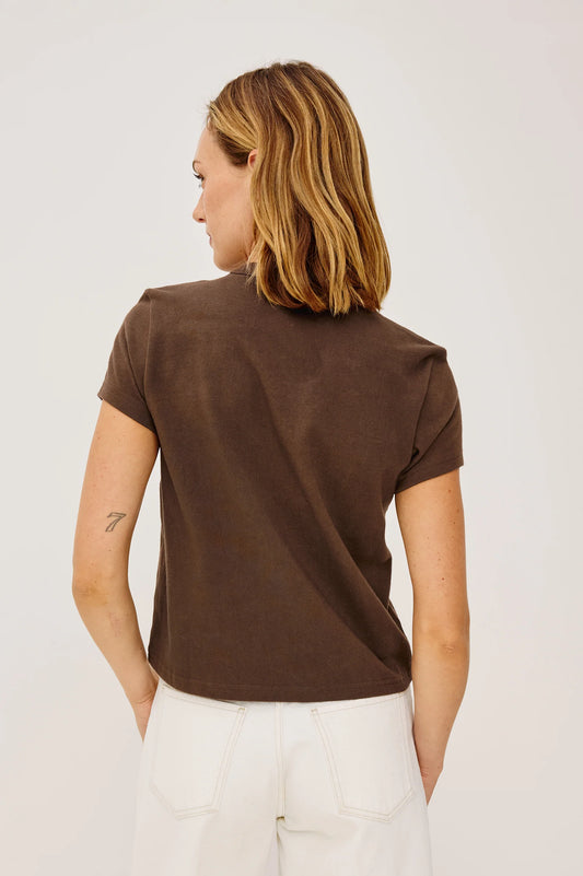 Rails Espresso Cotton Classic Short Sleeve Crew Neckline T-Shirt
